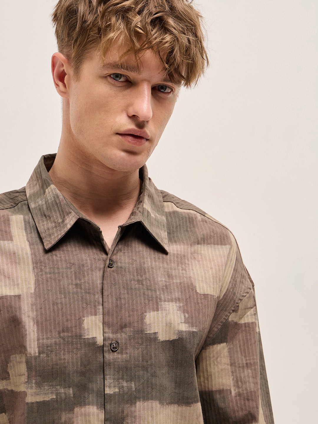 Men Brown Printed Relax Fit Casual shirt