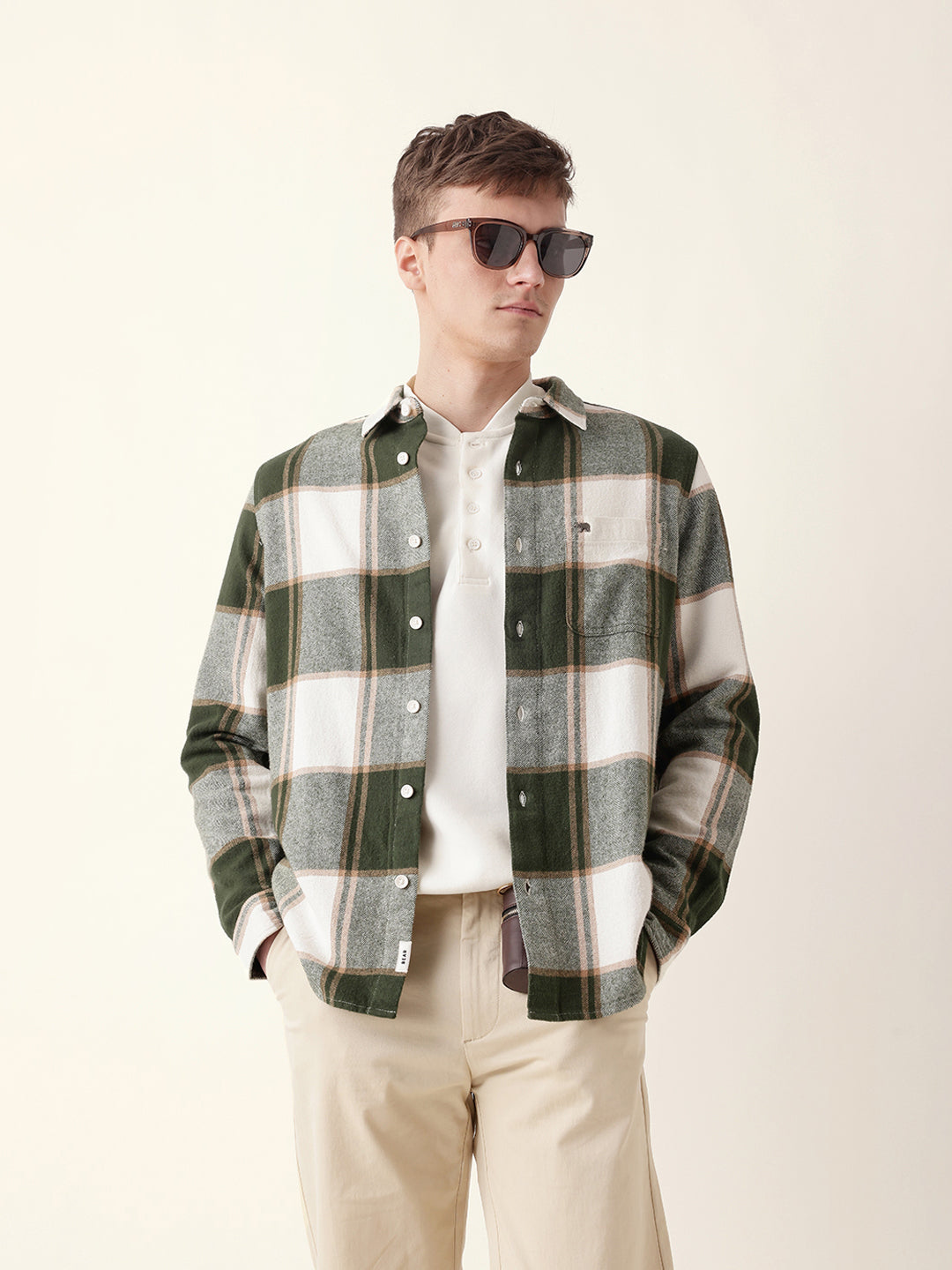 Men Casual Plaid Flannel Shirt