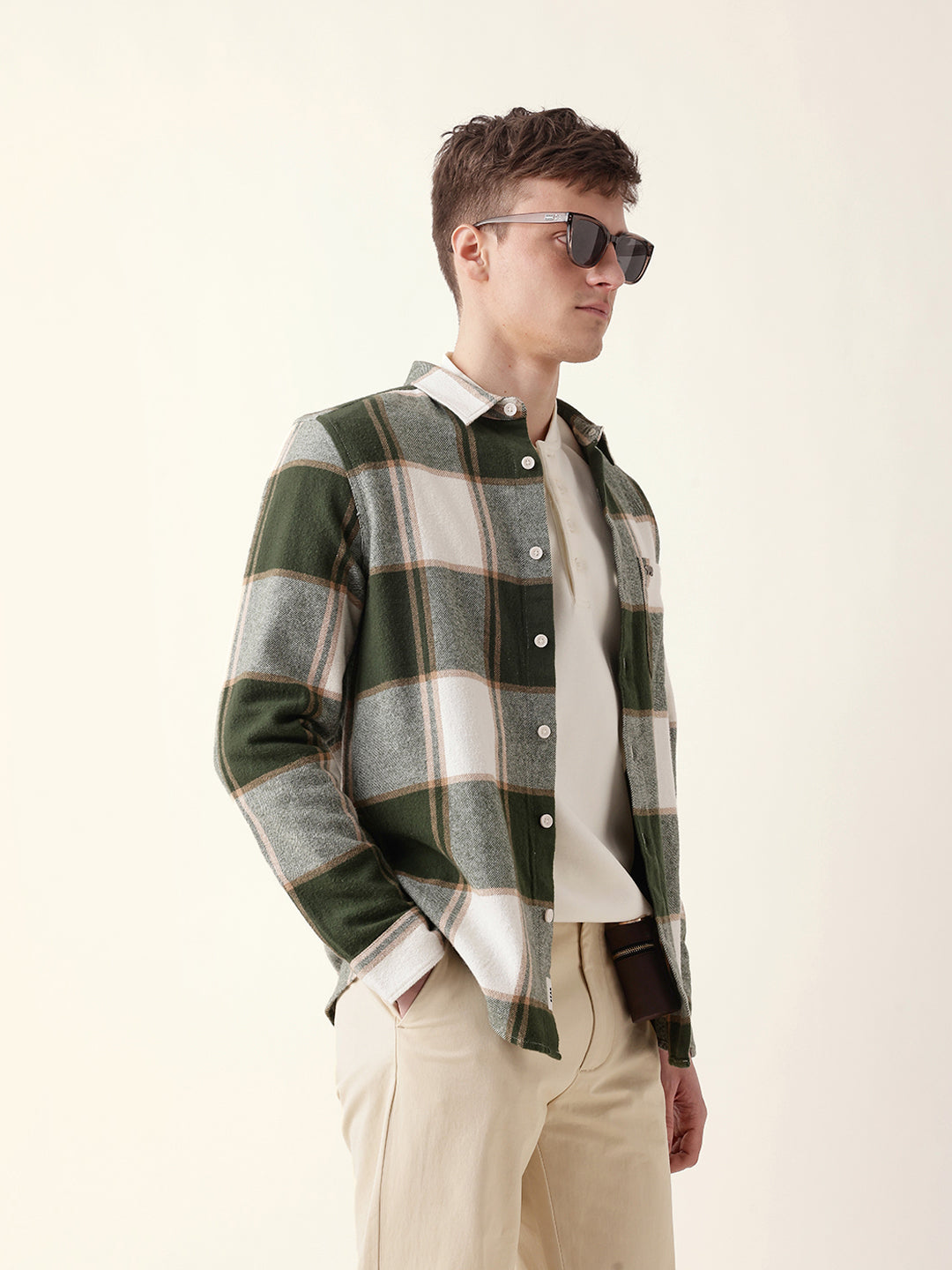 Men Casual Plaid Flannel Shirt