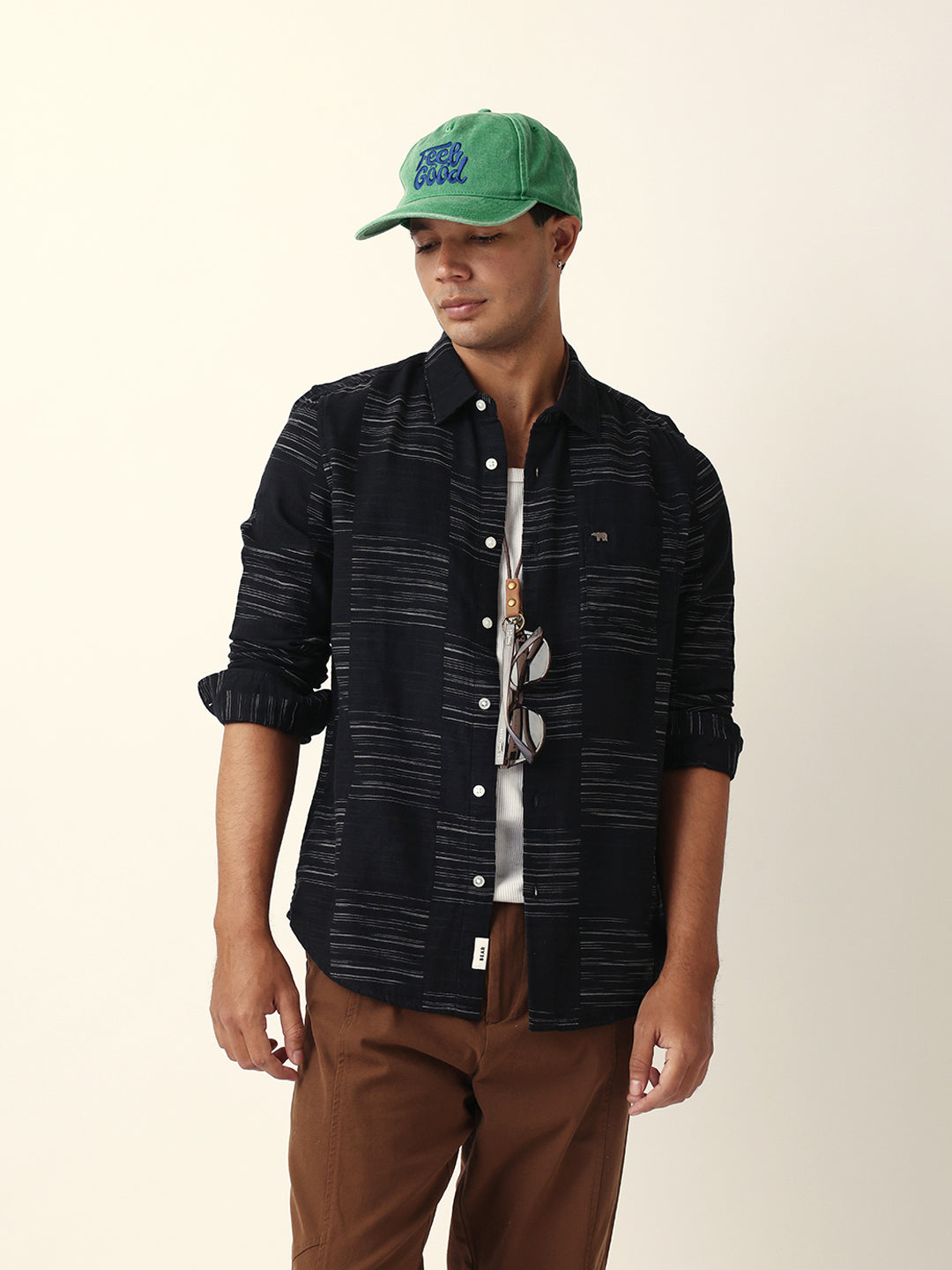 Men Black Checked Shirt