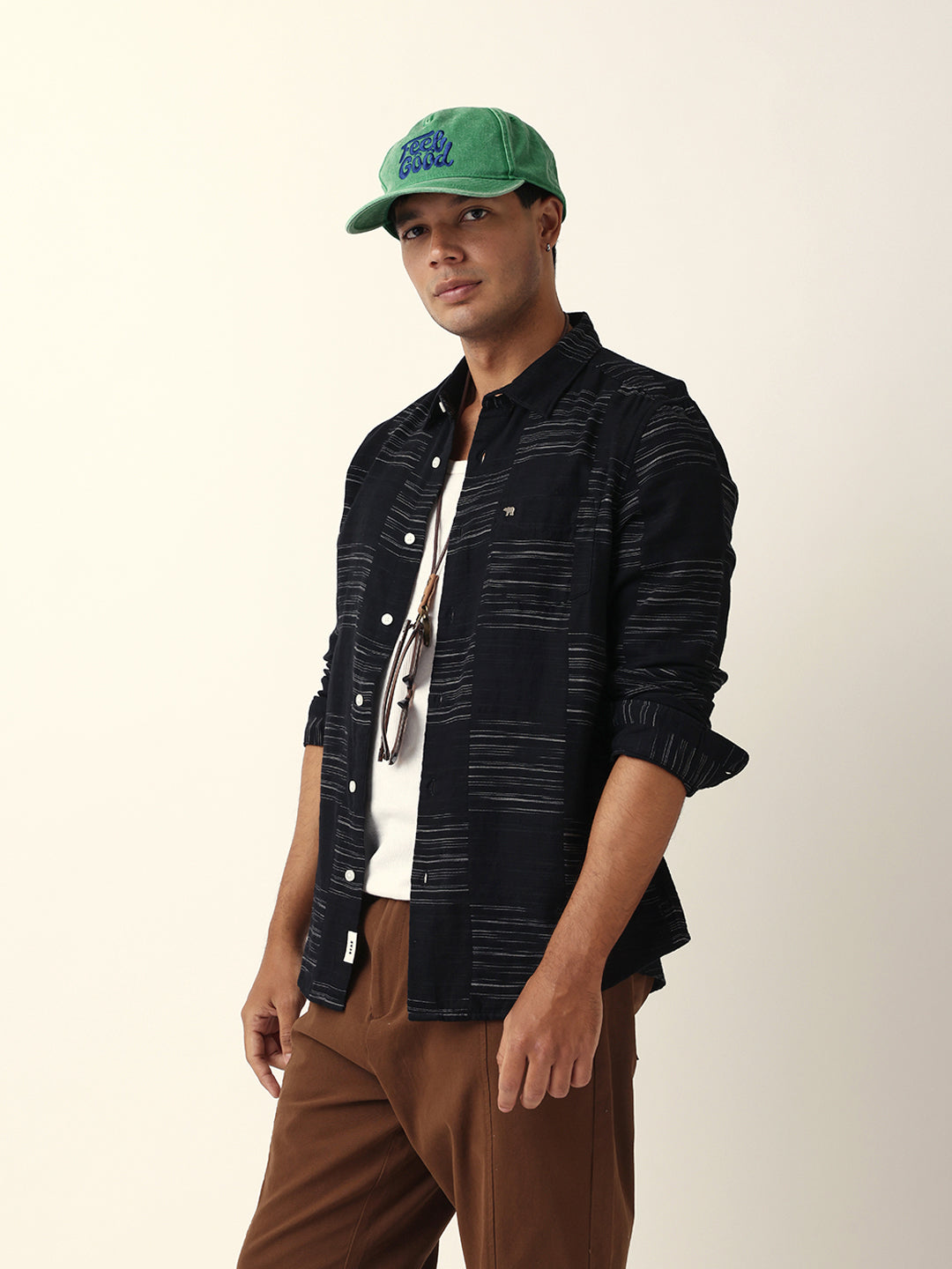 Men Black Checked Shirt