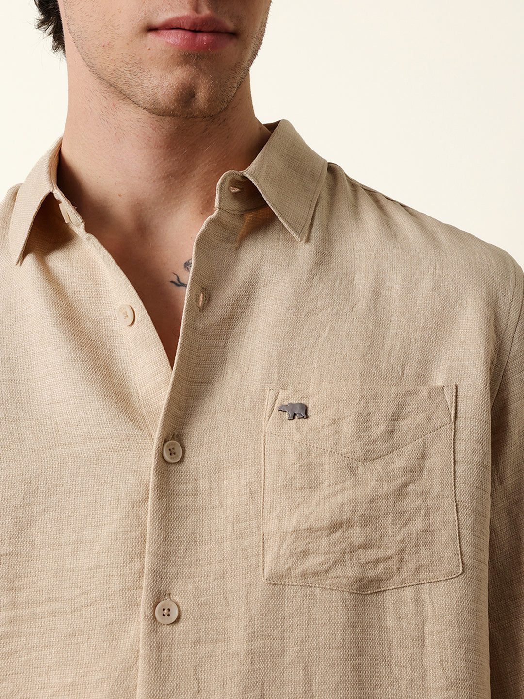 Men Solid Casual Full-Sleeve Shirt