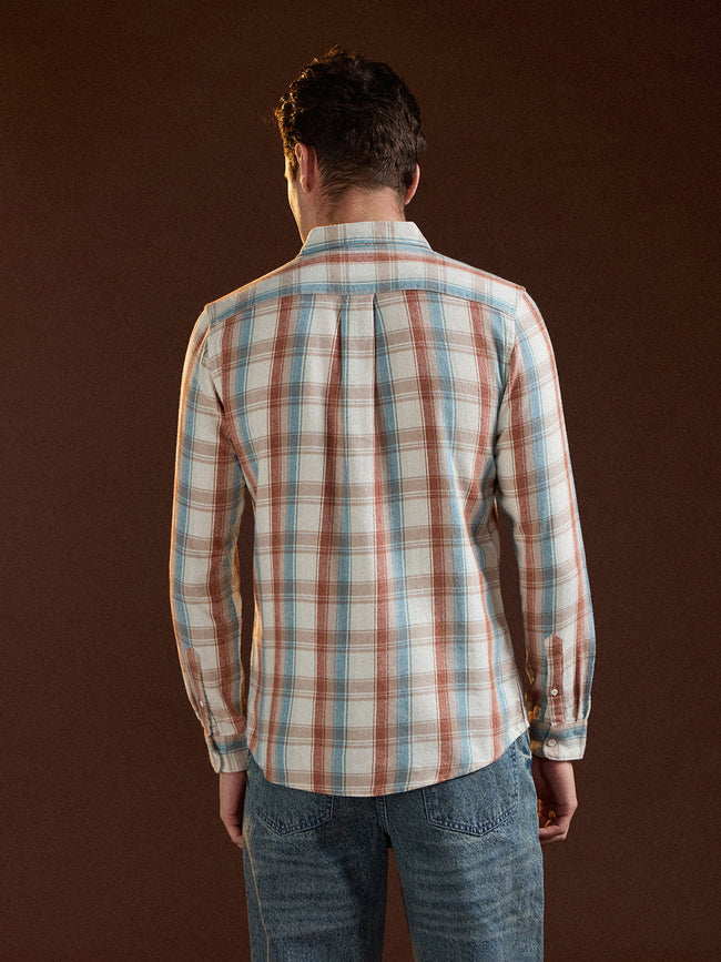 Men Multi-Color Checkered Slim Fit Casual Shirt
