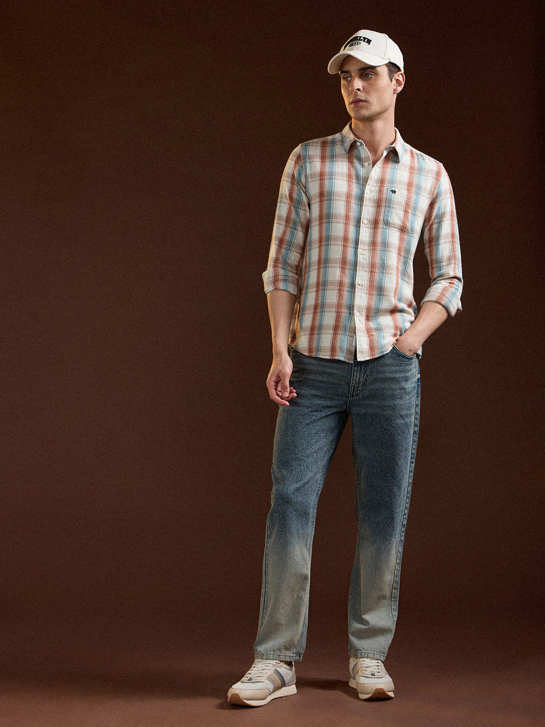 Men Multi-Color Checkered Slim Fit Casual Shirt