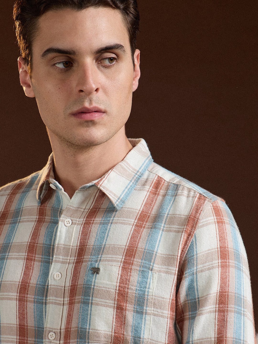 Men Multi-Color Checkered Slim Fit Casual Shirt