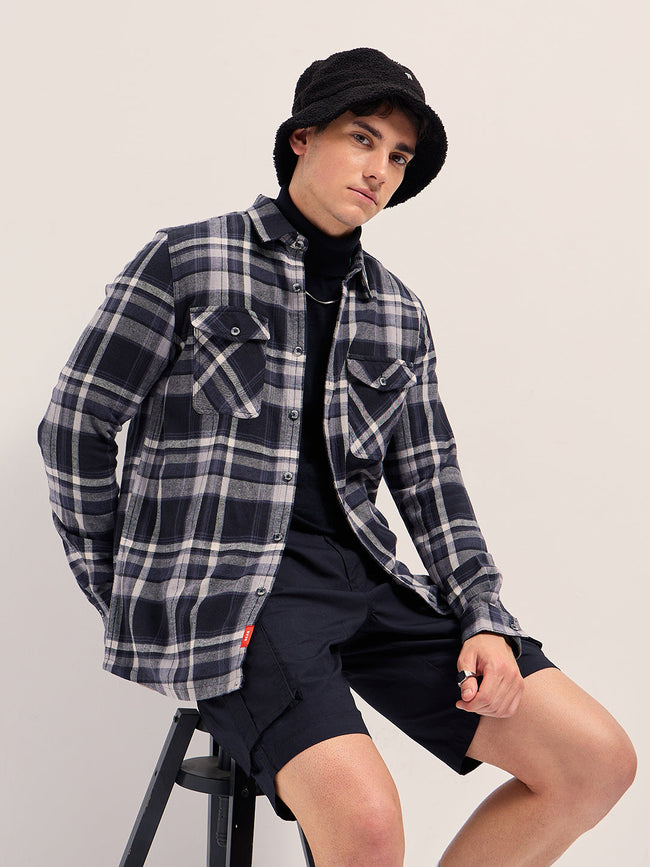 Men Multi-Color Checked Slim Fit Casual Shirt