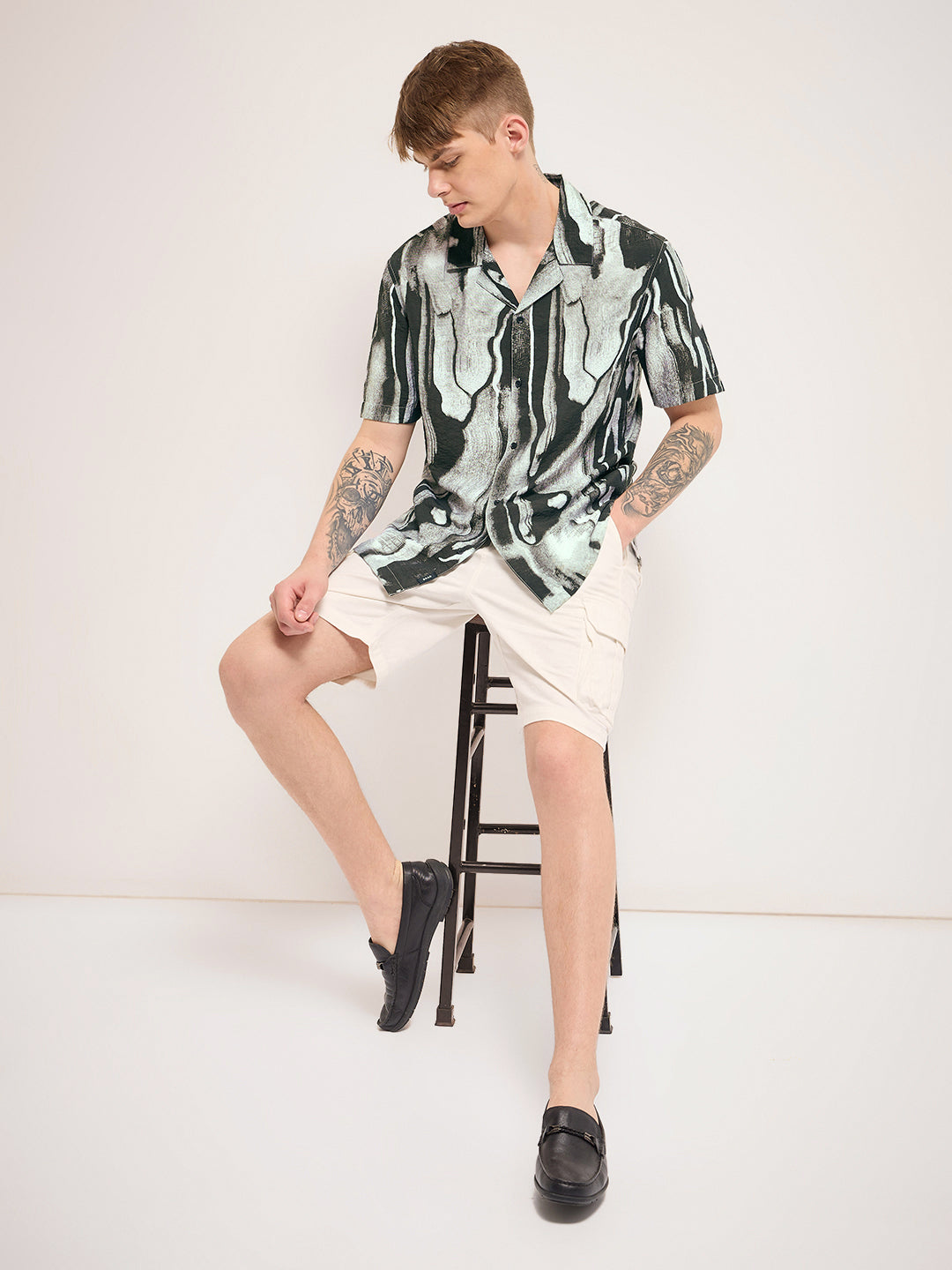 Men Multi-Color Abstract Print Regular Fit Casual Shirt
