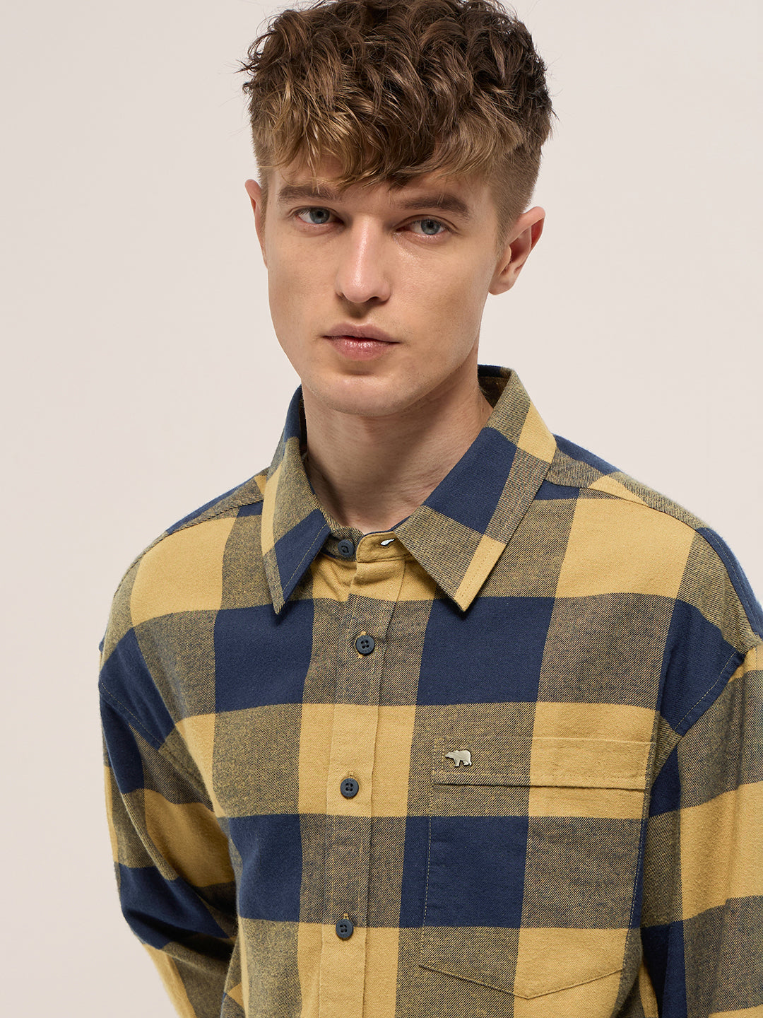 Men Yellow Relax Fit Overshirt