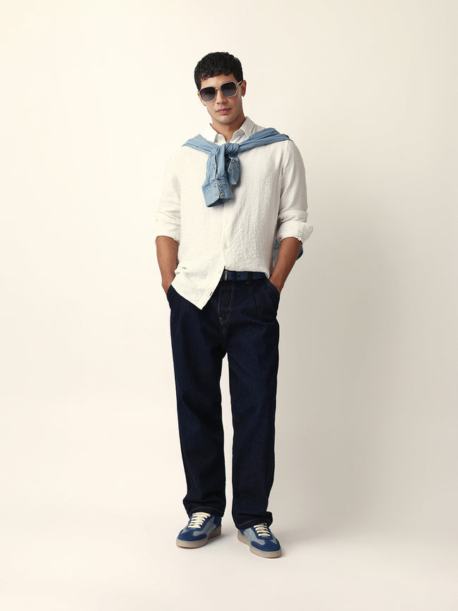 Men White Casual Shirt