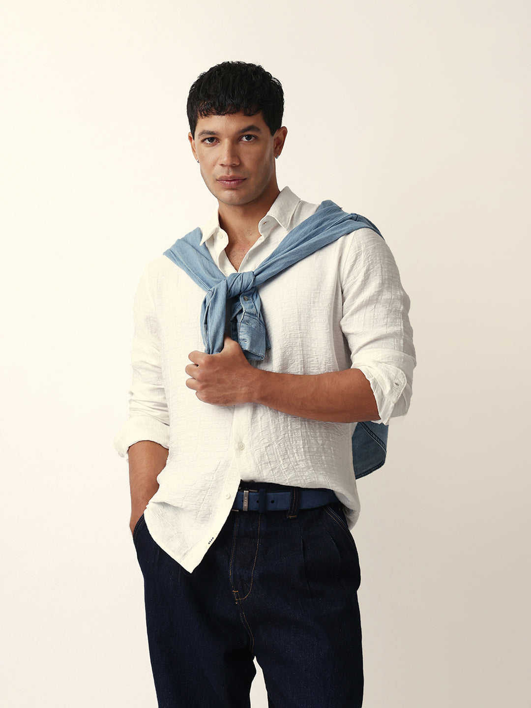 Men White Casual Shirt