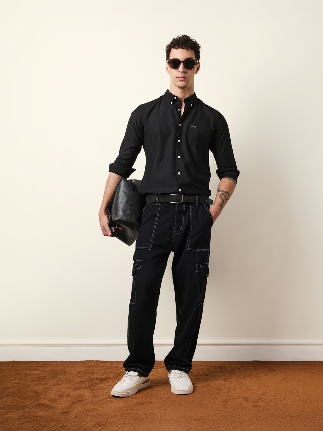 Men Solid Casual Full-Sleeve Shirt