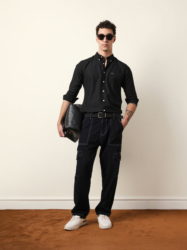 Men Solid Casual Full-Sleeve Shirt