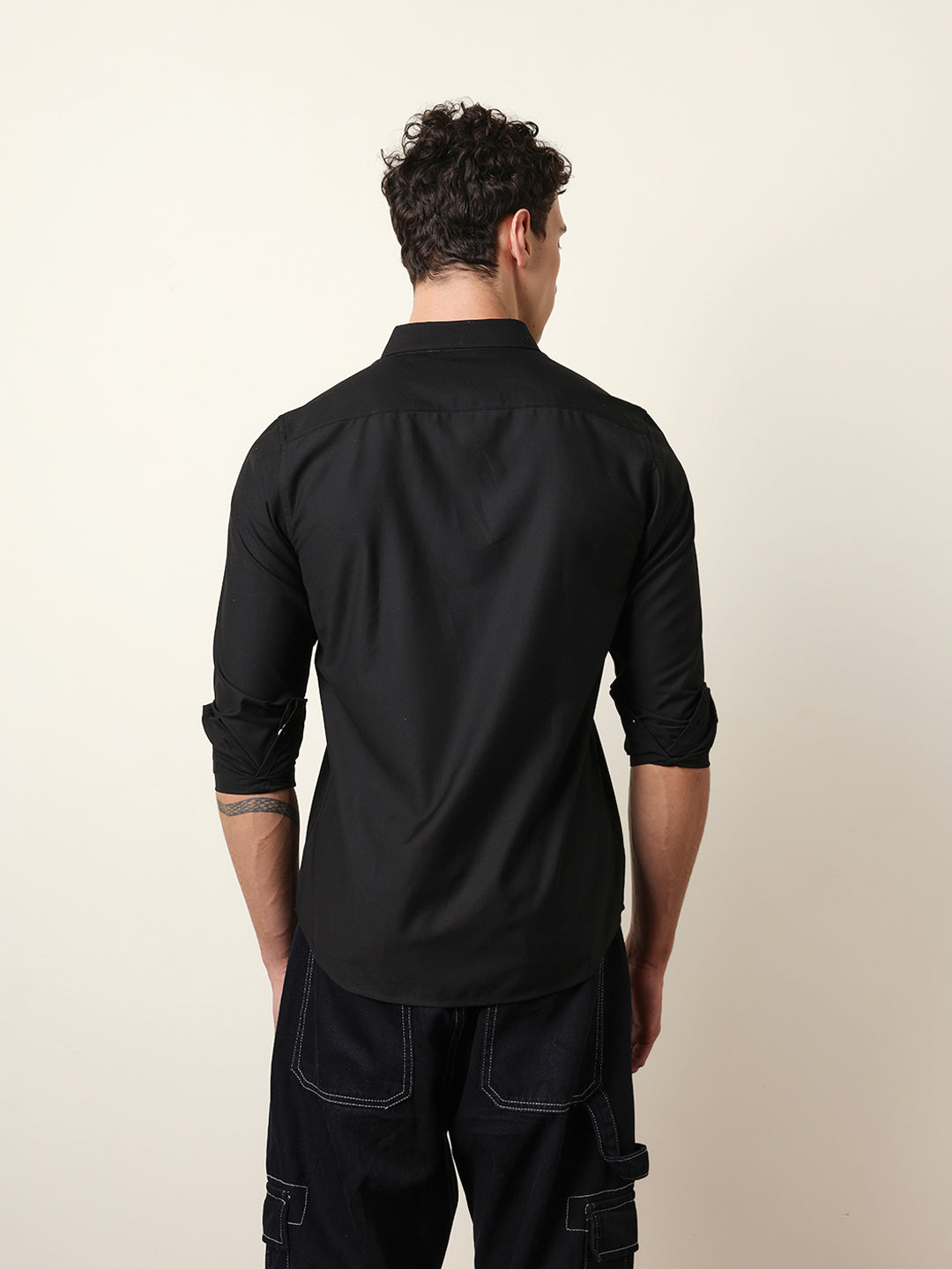 Men Solid Casual Full-Sleeve Shirt