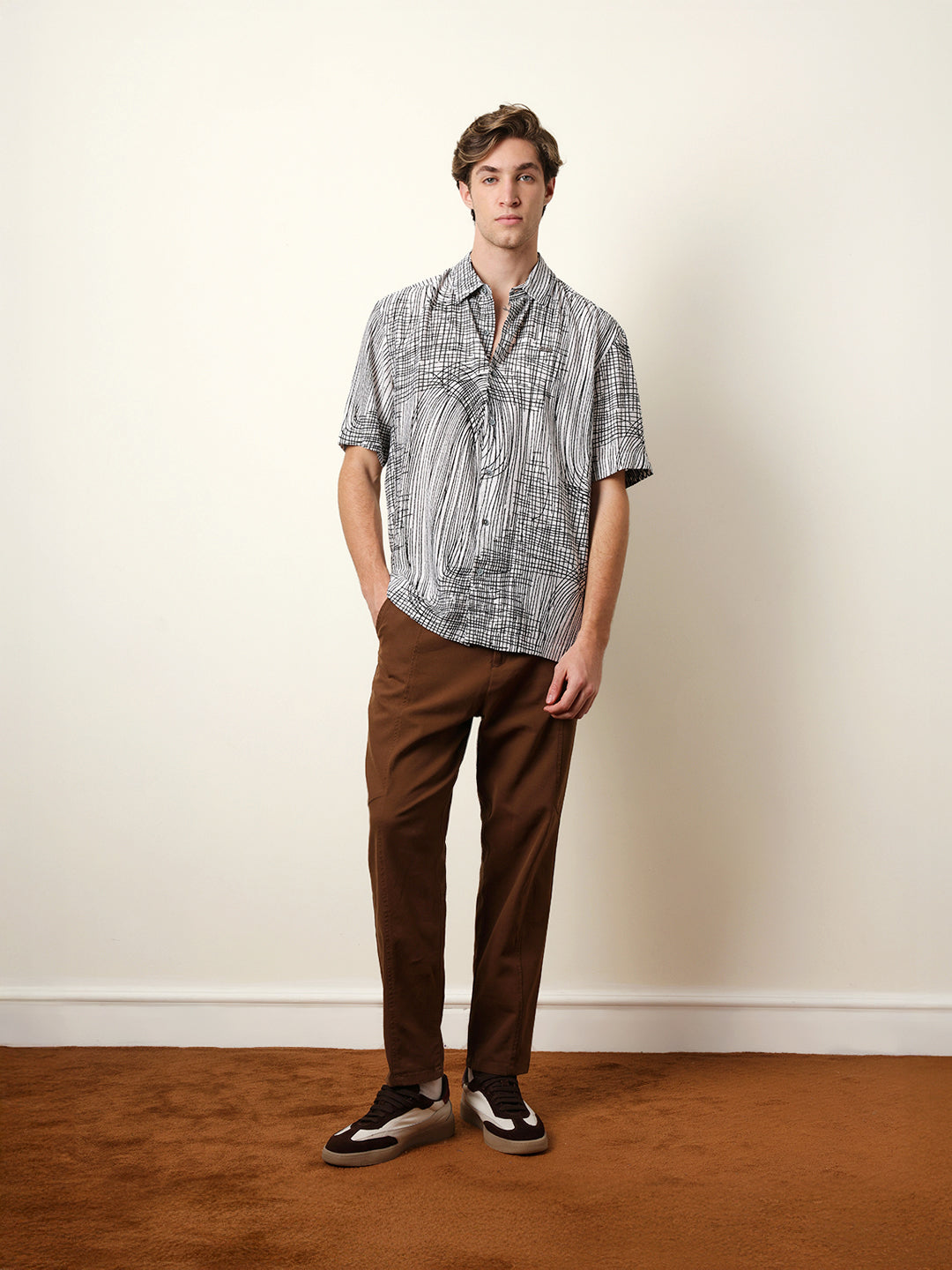 Men Printed Casual Half-Sleeve Shirt