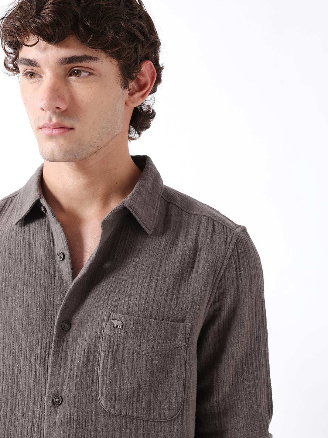 Men Grey Casual Shirt