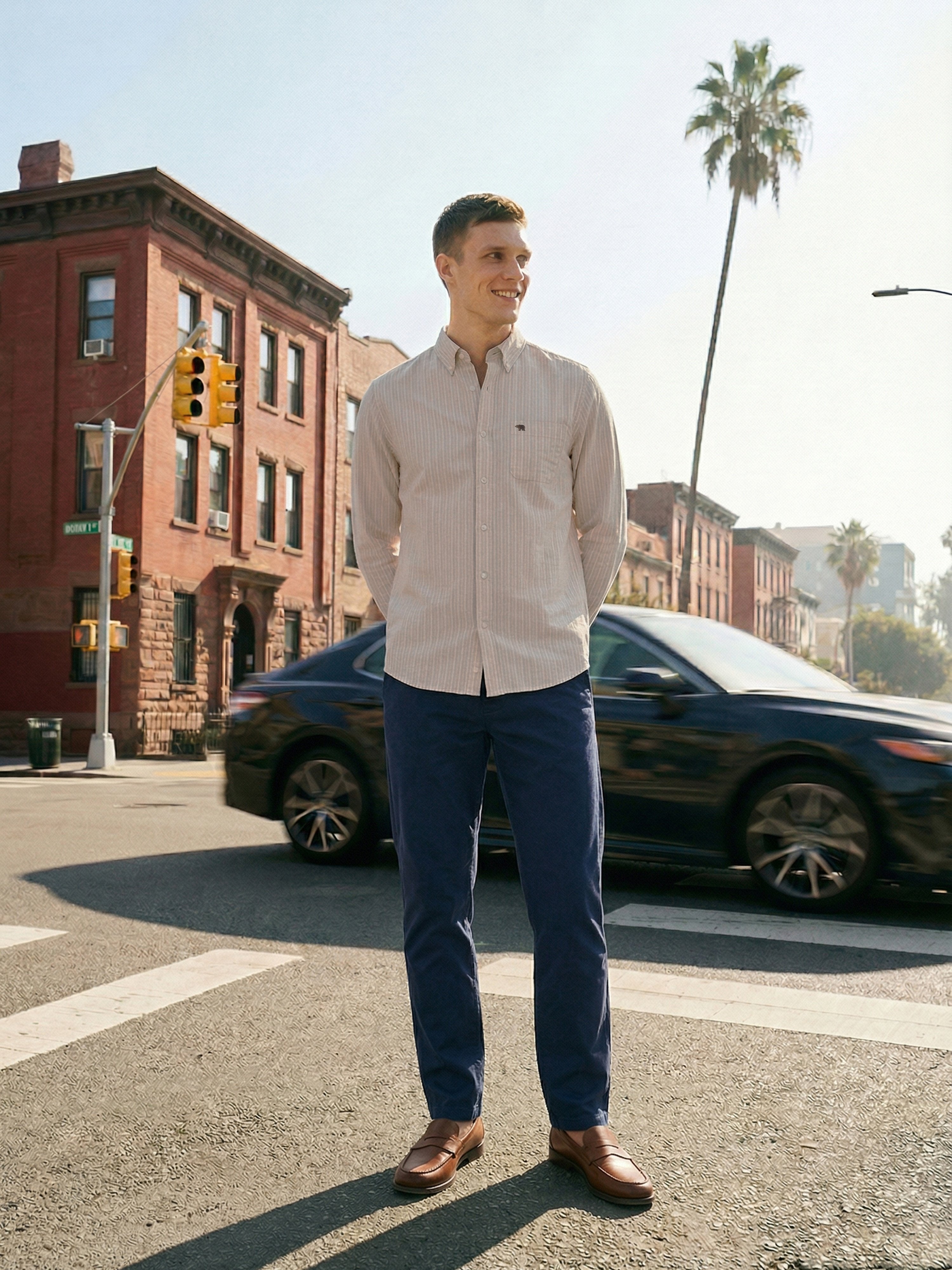 Men Cream Casual Shirt