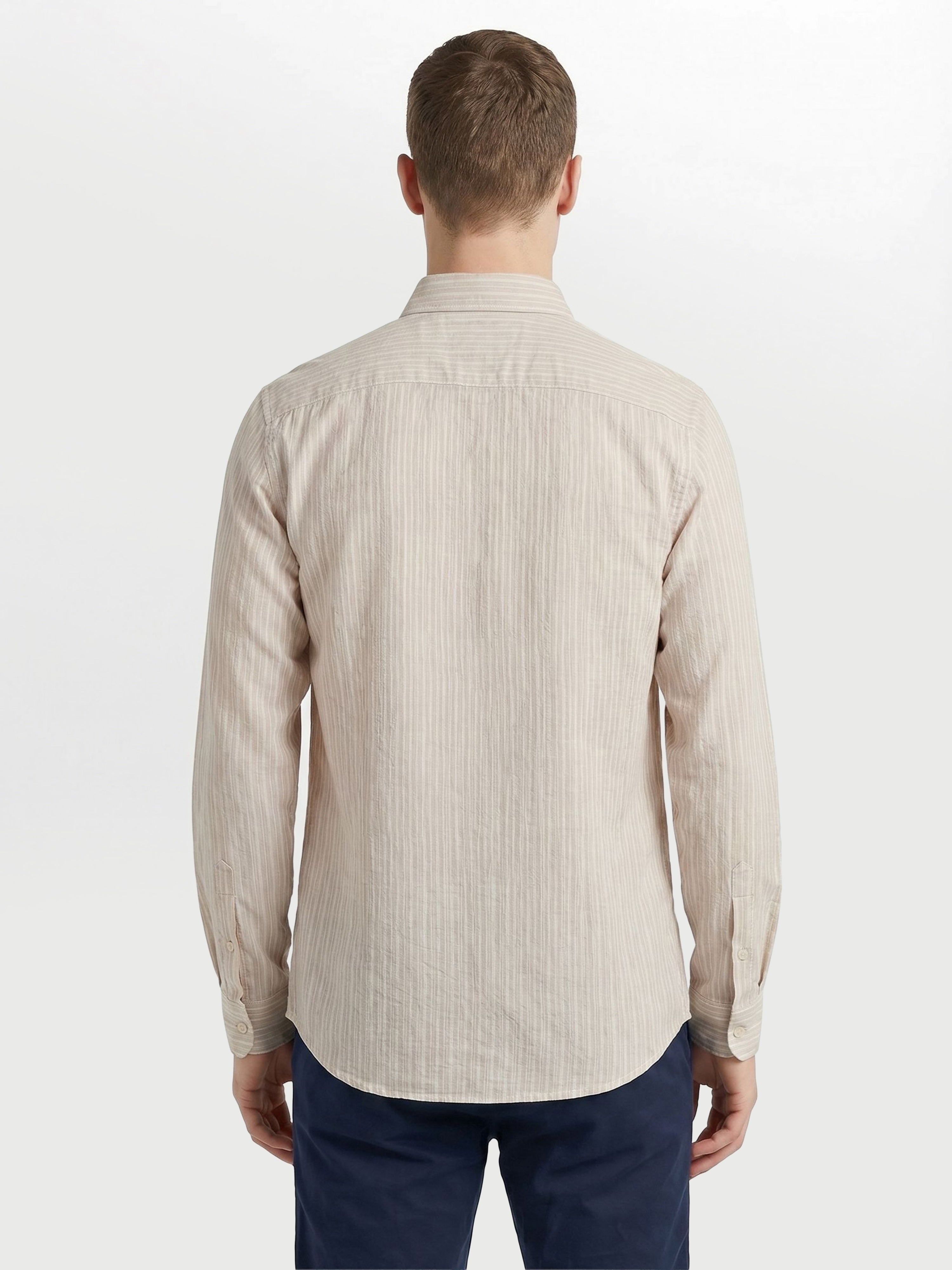 Men Cream Casual Shirt