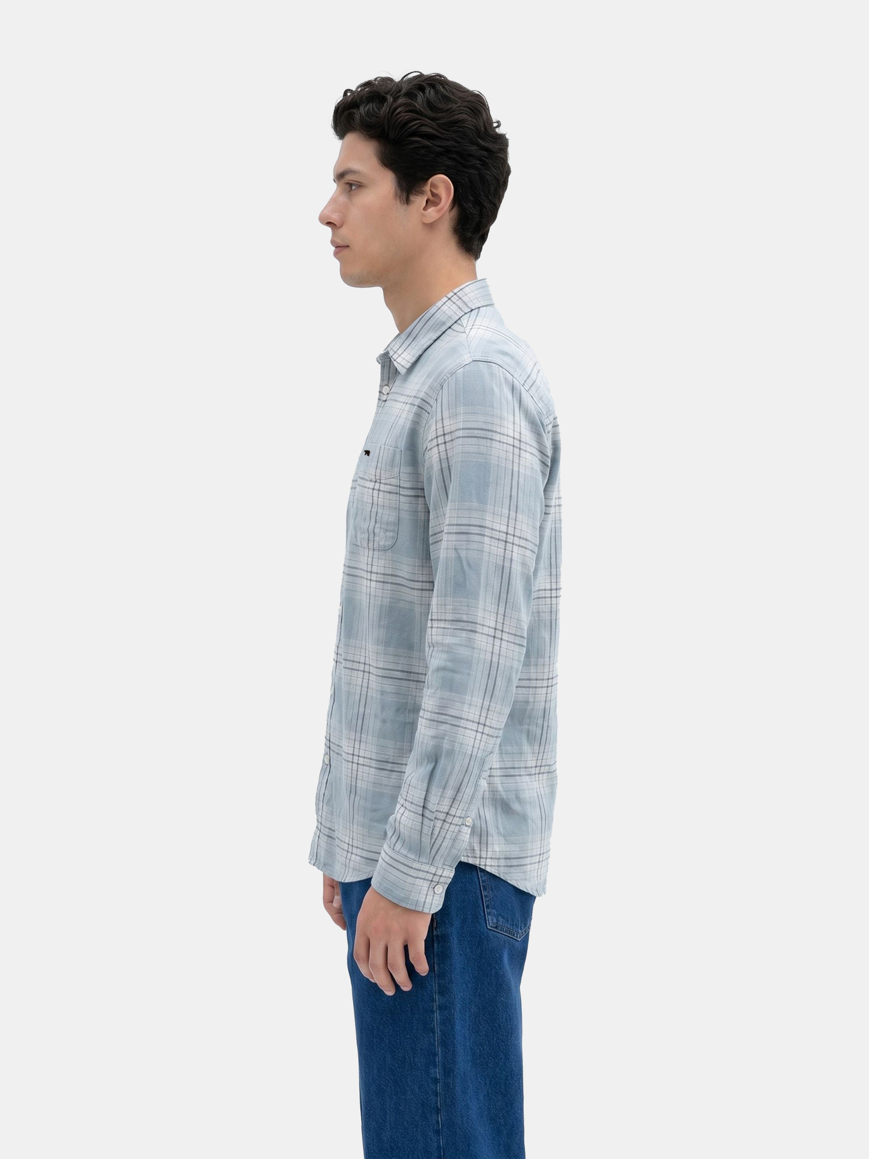 Men Grey Checked Shirt