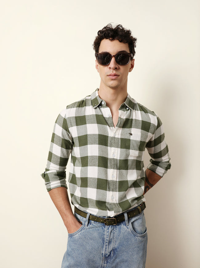 Men Checked Casual Full-Sleeve Shirt