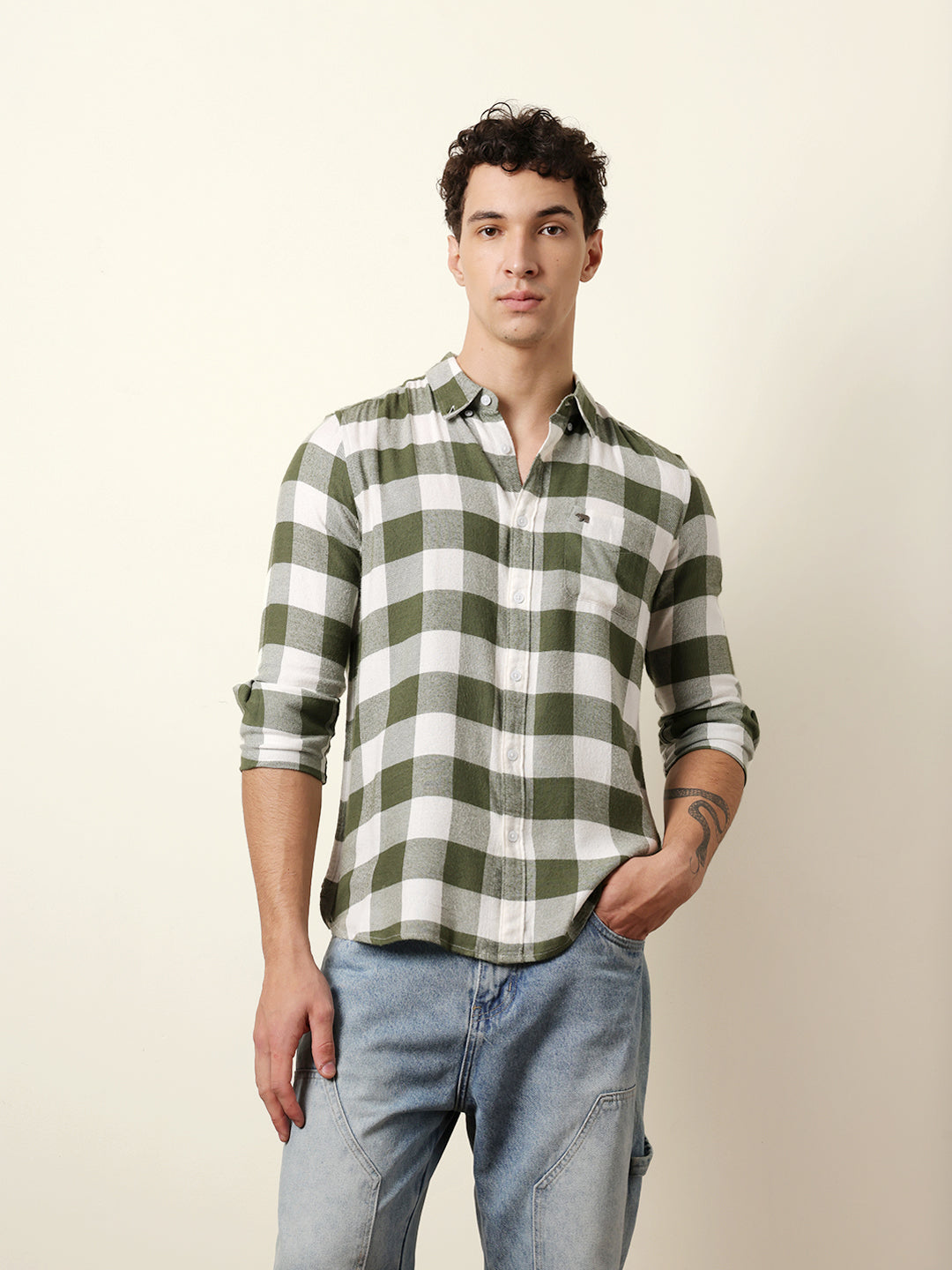 Men Checked Casual Full-Sleeve Shirt