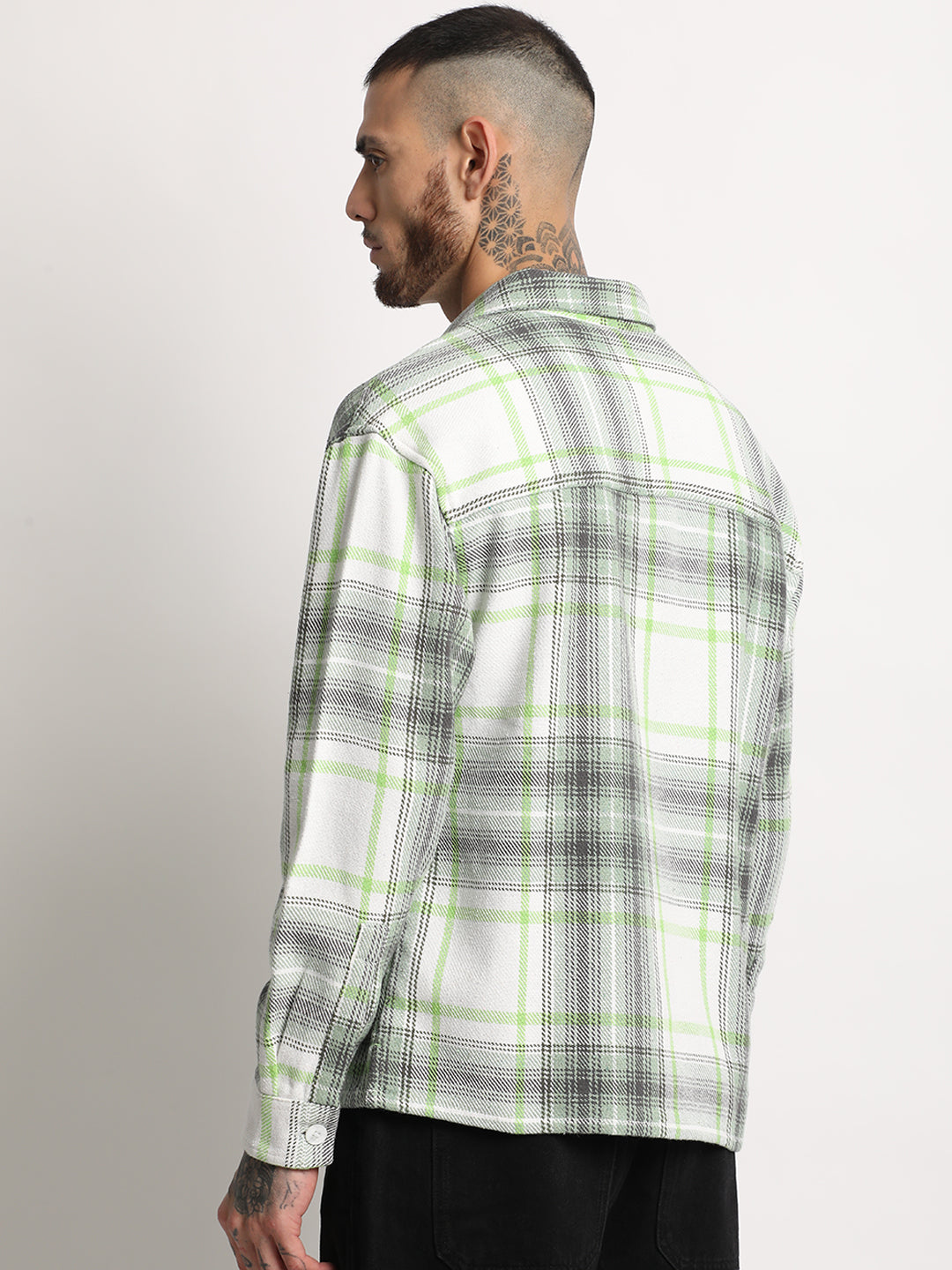 Men  Multi-color Checkered Relax Fit Shacket