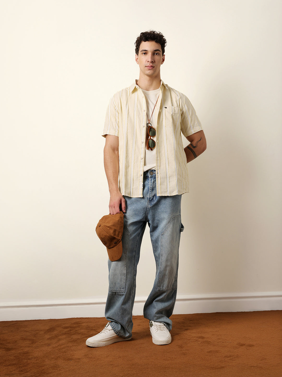 Men Striped Casual Half-Sleeve Shirt