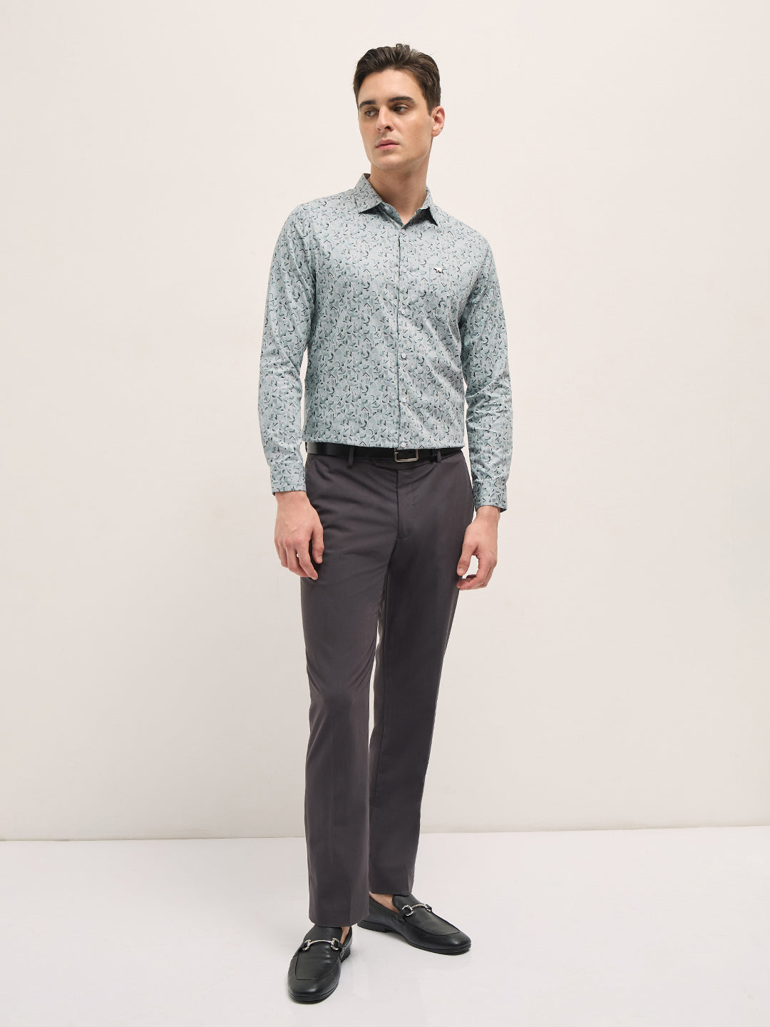 Men Light Blue Geometric Printed Tailored Fit Formal Shirt