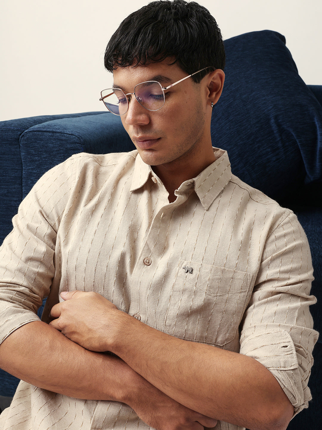 Men Beige Casual Shirt