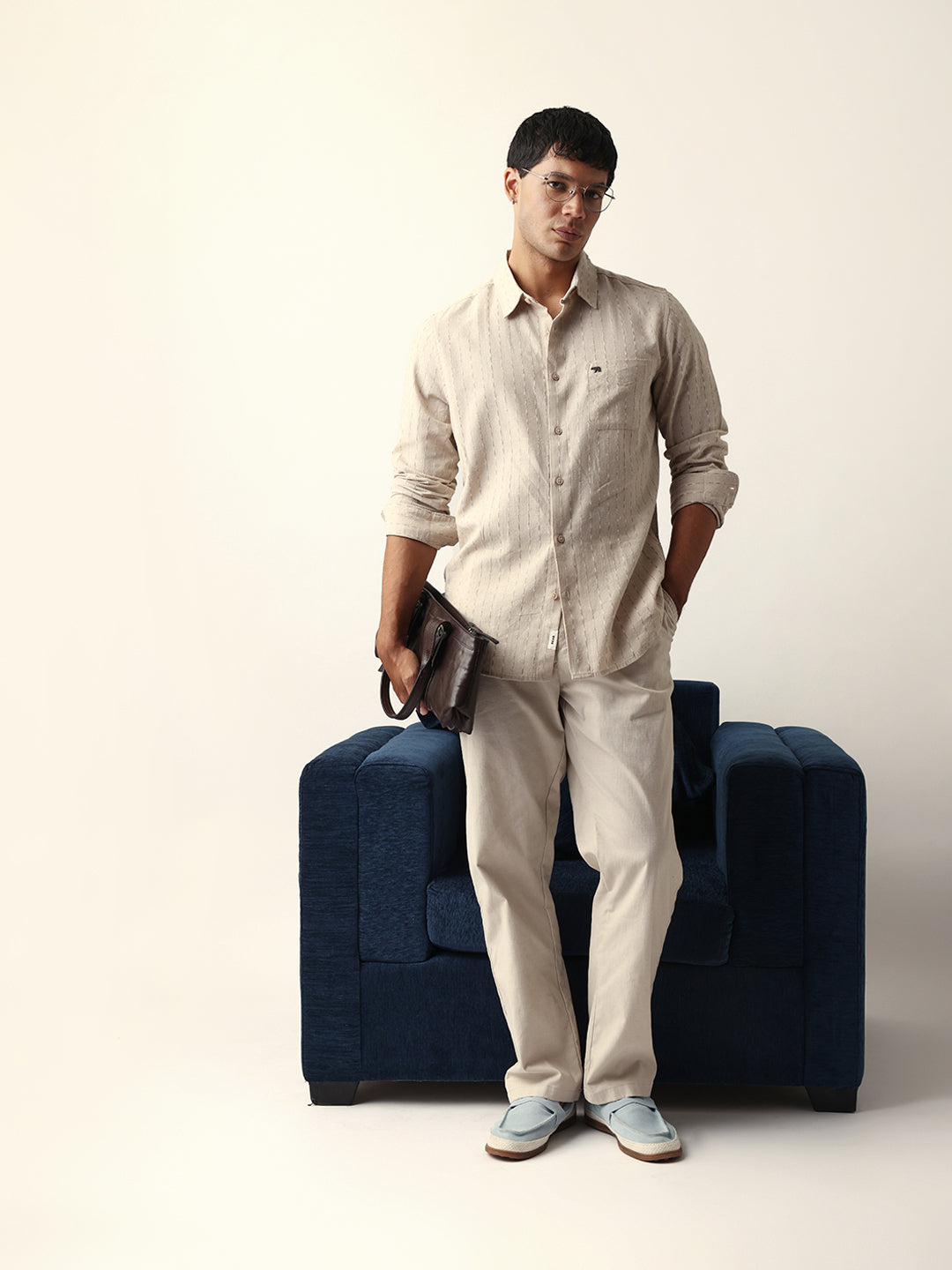 Men Beige Casual Shirt