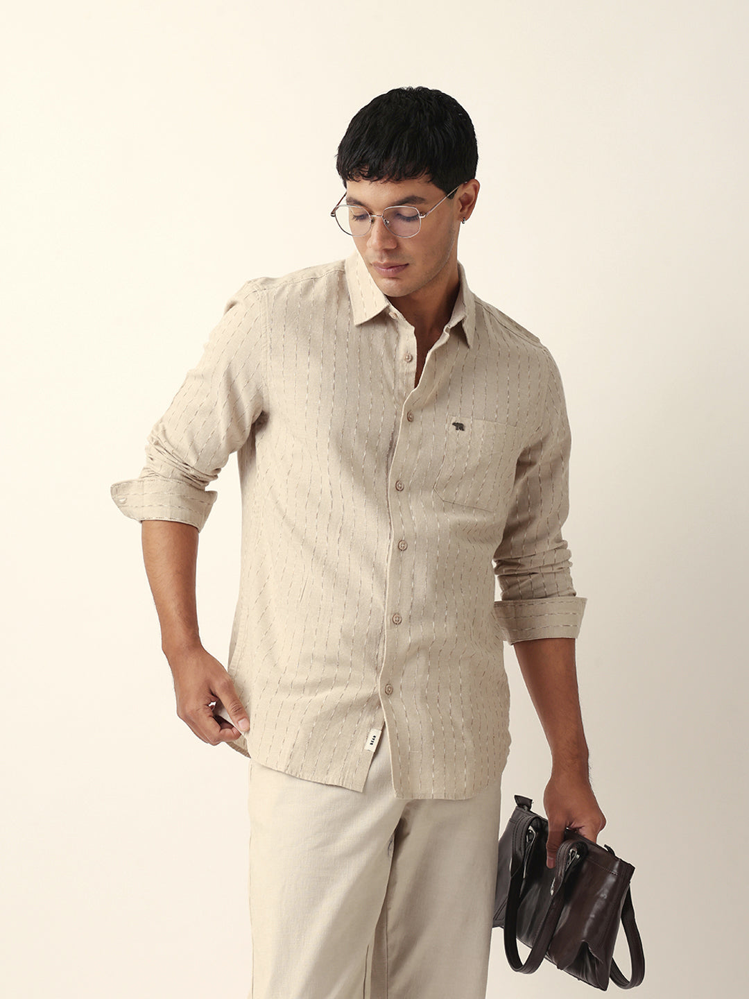 Men Beige Casual Shirt
