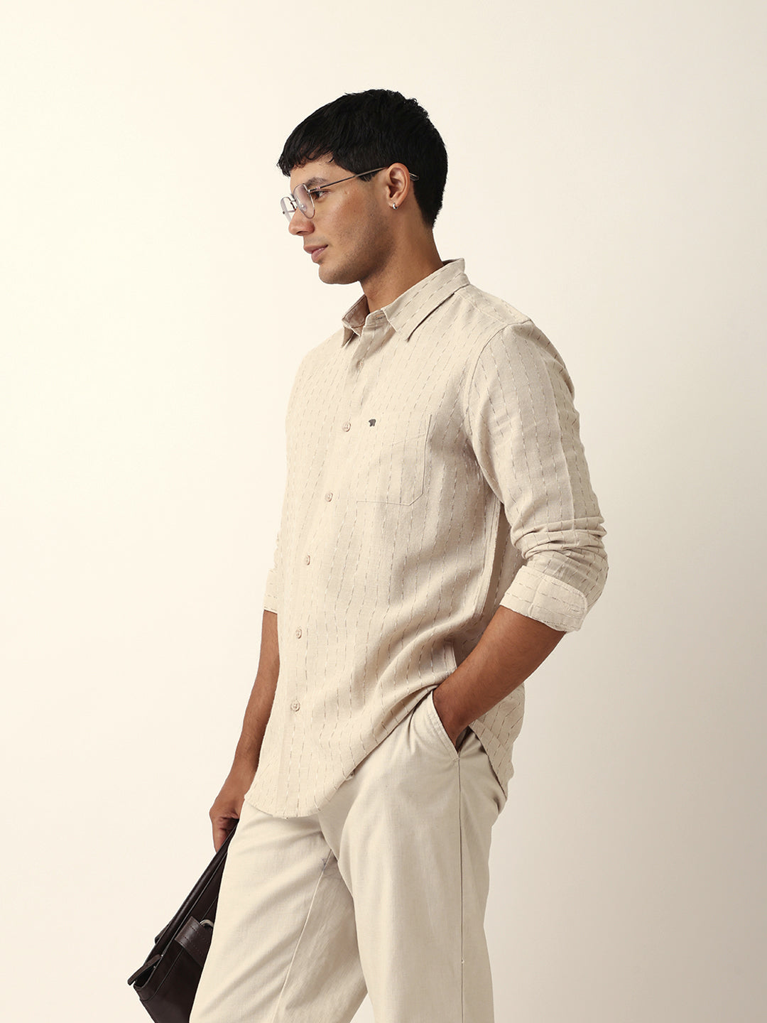 Men Beige Casual Shirt