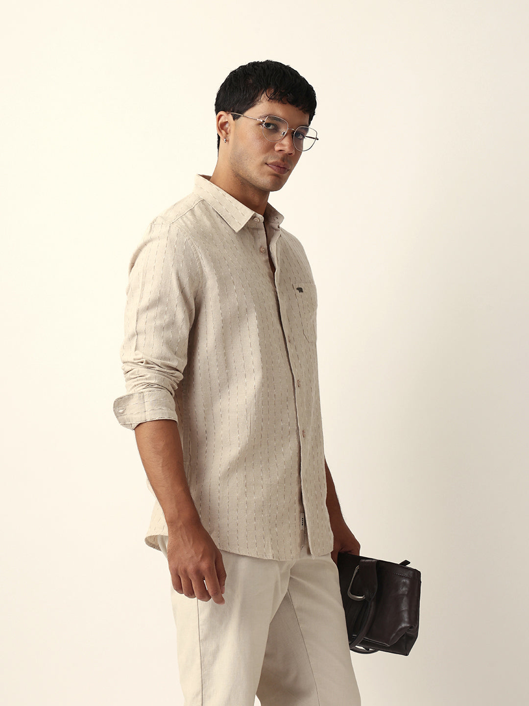 Men Beige Casual Shirt