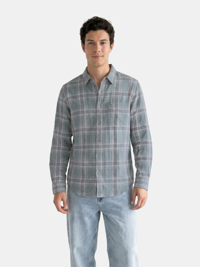 Men Green Checked Shirt