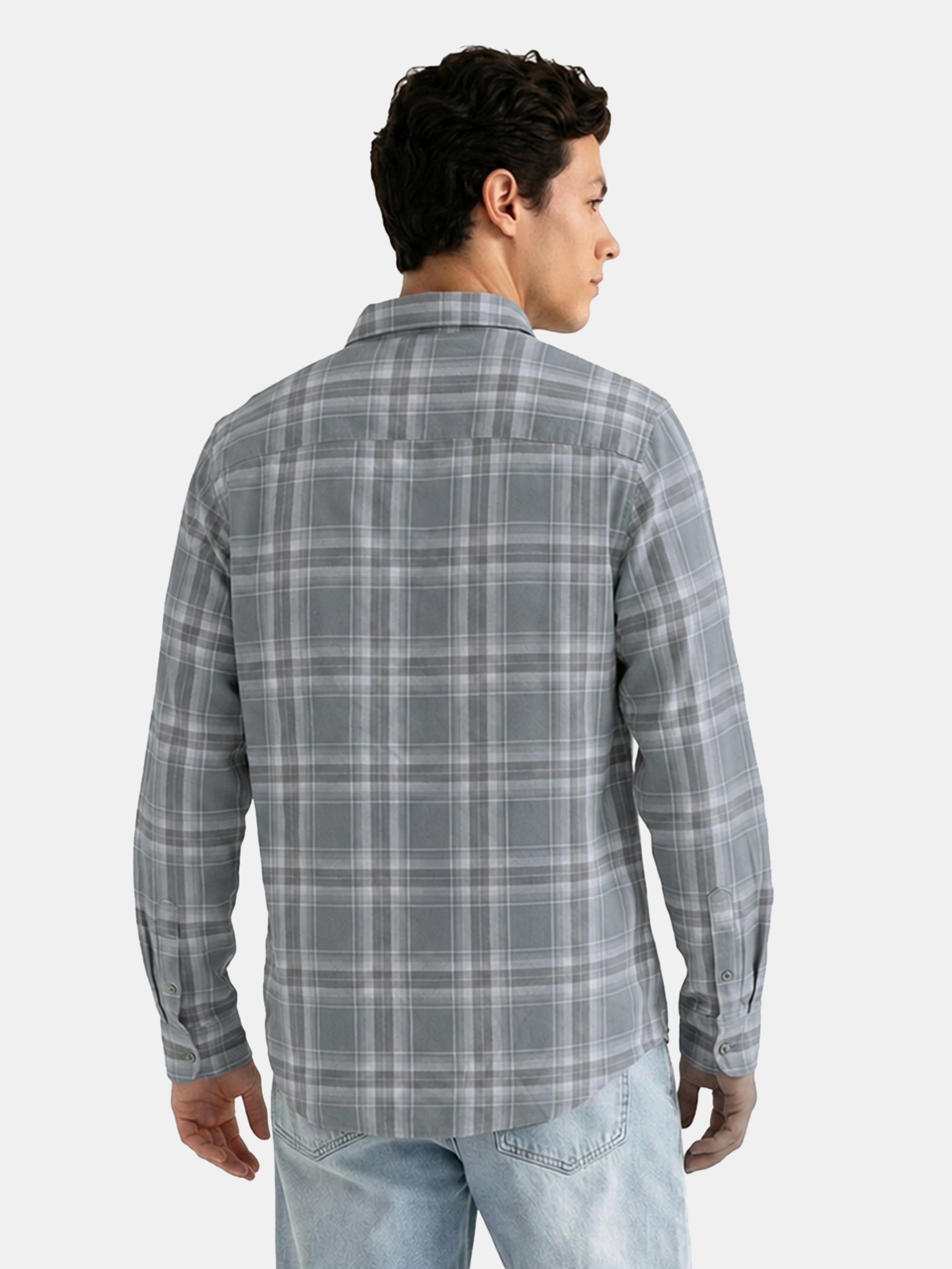 Men Green Checked Shirt