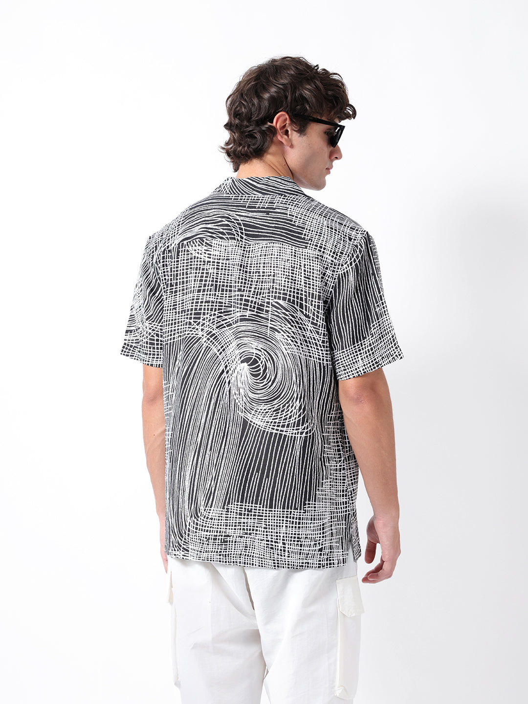 Men Black Nylon Printed Shirt