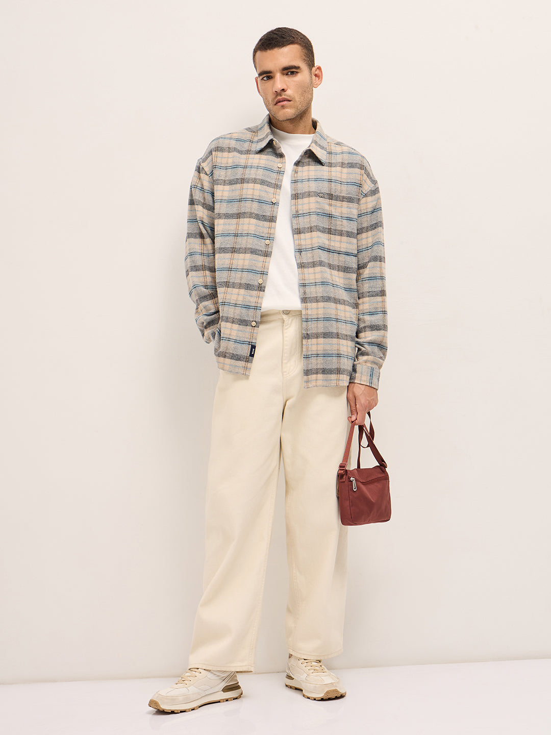 Men Multi-Color Checkered Relax Fit Flannel Overshirt