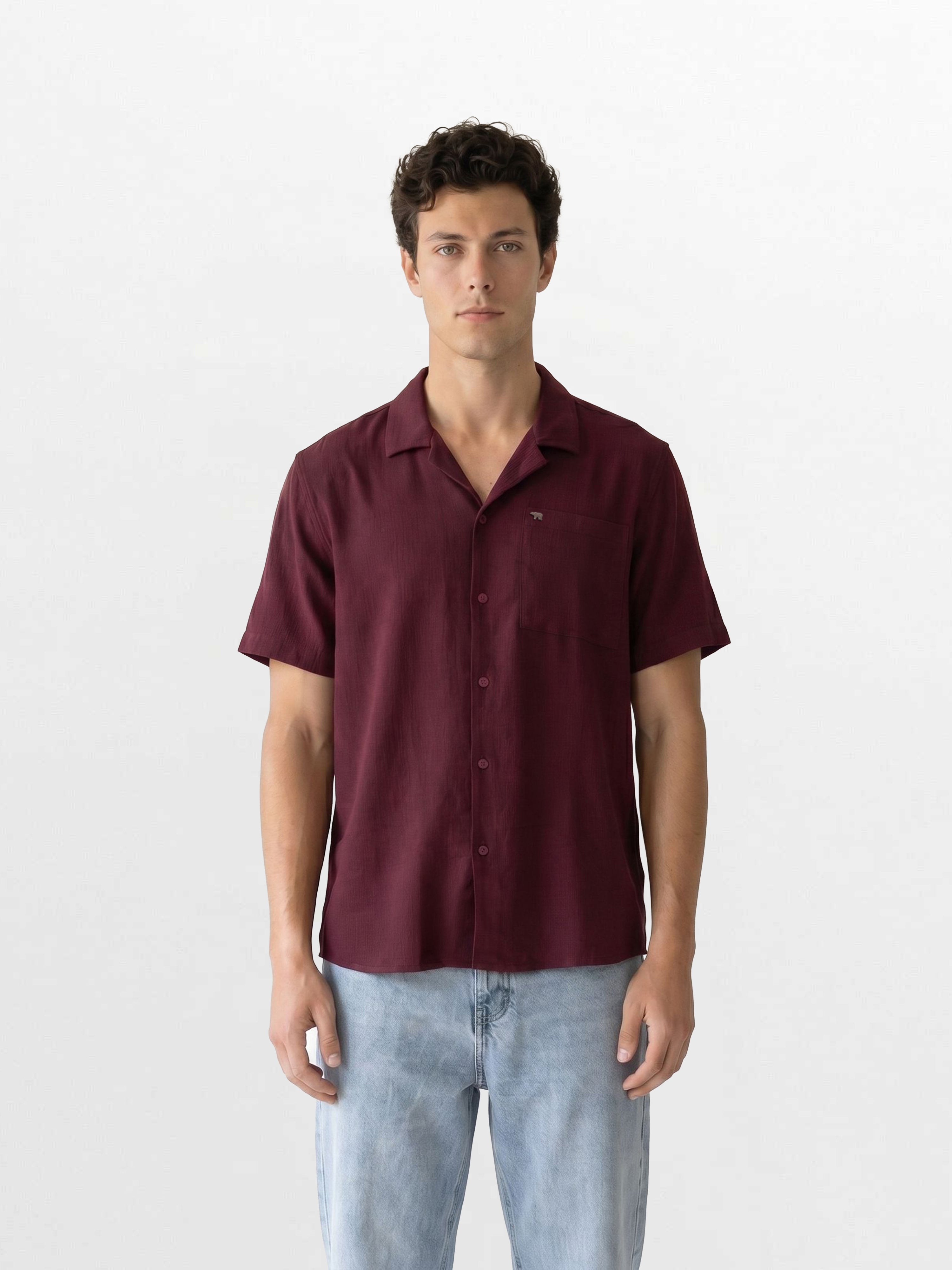 Men Maroon Casual Shirt