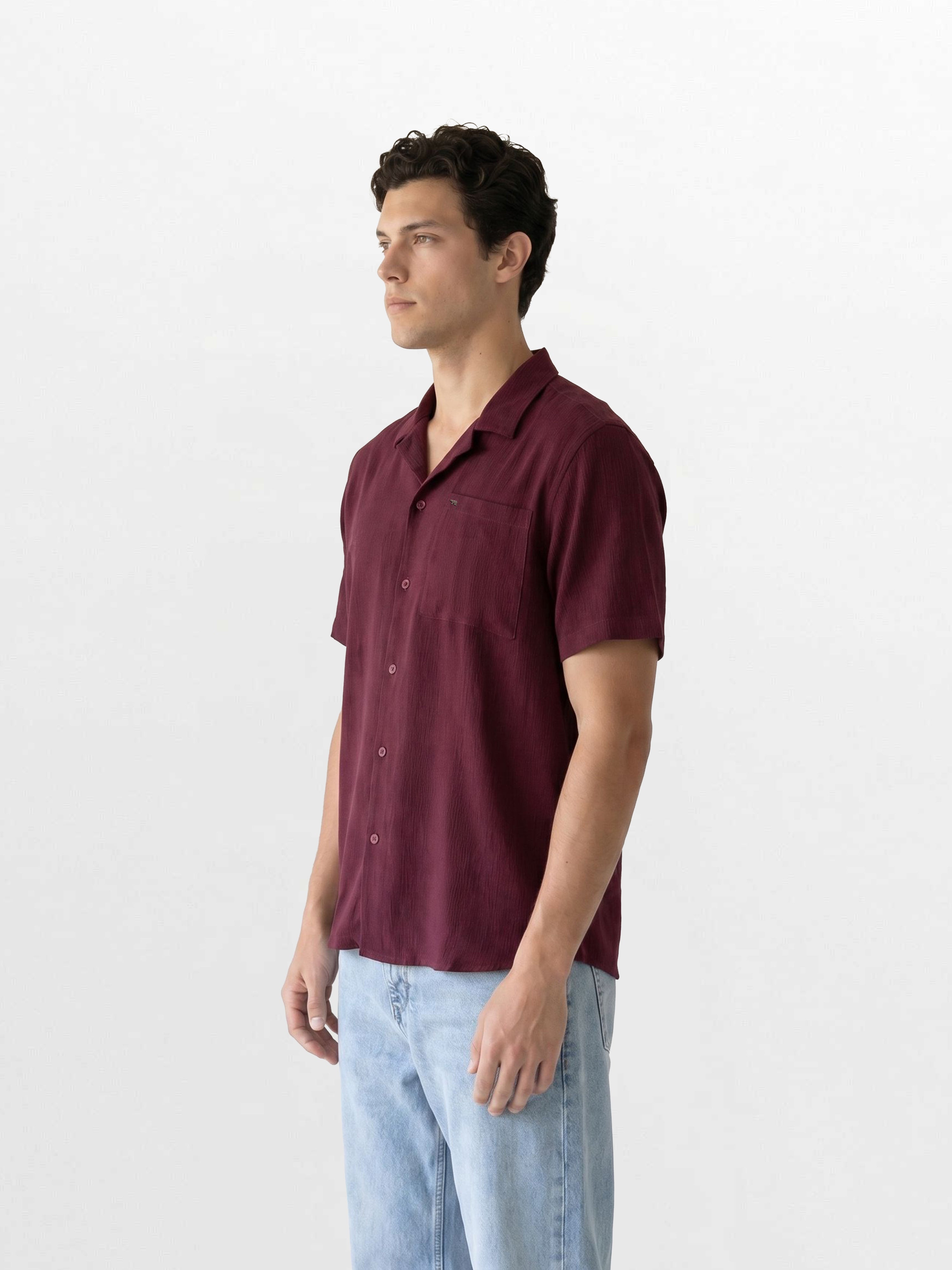 Men Maroon Casual Shirt