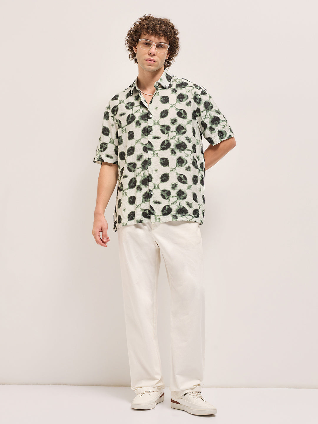 Men Cream Casual Shirt