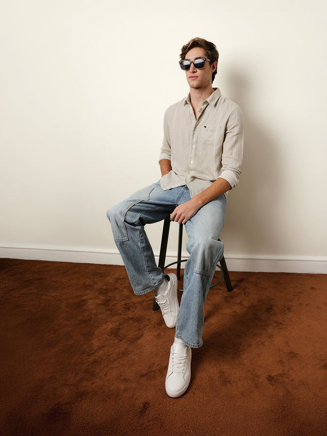 Men Striped Casual Full-Sleeve Shirt