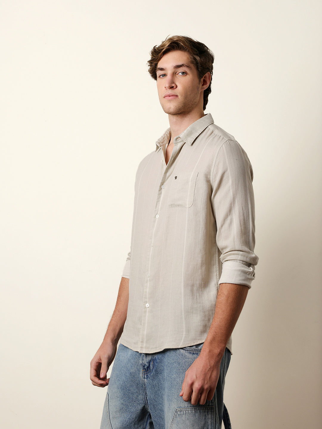 Men Striped Casual Full-Sleeve Shirt