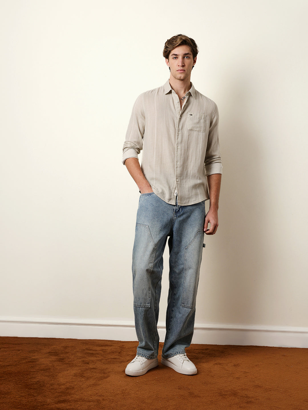 Men Striped Casual Full-Sleeve Shirt