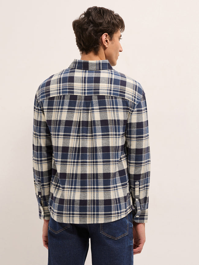 Men Cotton Checked Flannel Shirt