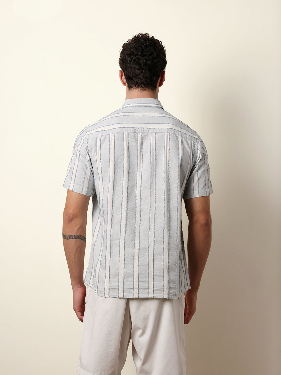 Men Striped Casual Half-Sleeve Shirt