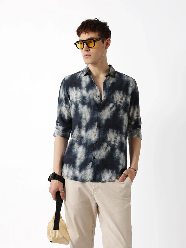 Men Blue Casual Shirt