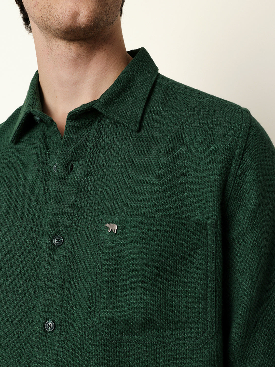 Men Solid Casual Full-Sleeve Shirt