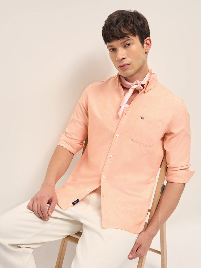 Men Cotton Solid Casual Shirt