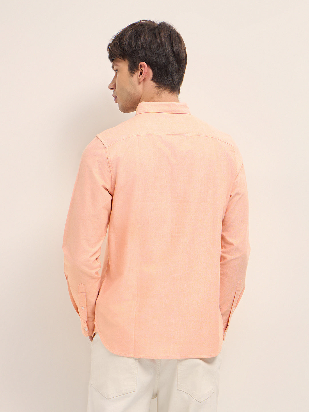 Men Cotton Solid Casual Shirt