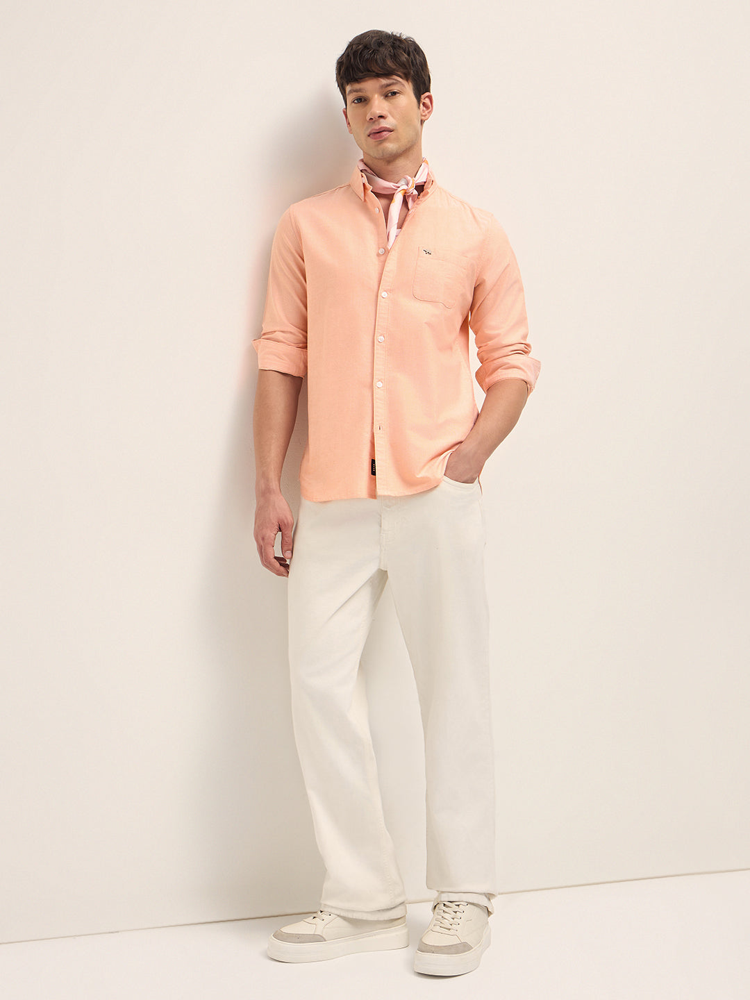 Men Cotton Solid Casual Shirt