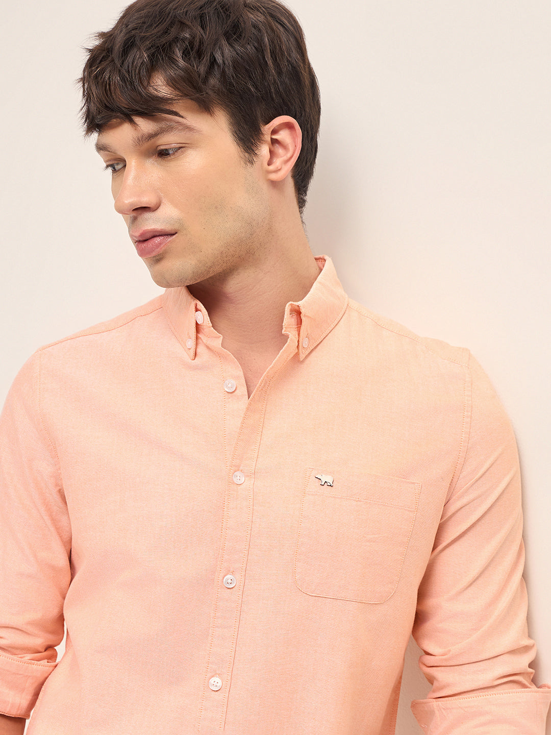 Men Cotton Solid Casual Shirt
